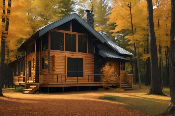 Wood Cabin Staining